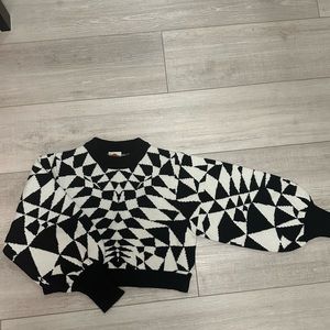 Farm Rio black heart deco knit sweater - size M - brand new with tags